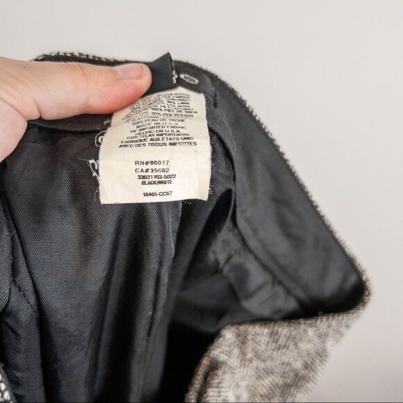 𝅺Bebe Womens Black Herringbone Tweed Trouser Size 4 Y2K Wool Silk Mid Rise - Picture 9 of 9